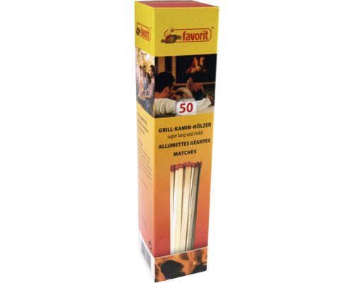 Favorit Grillkaminhölzer, 20 cm 50 St. Packung, Streichhölzer, Langzündhölzer Favorit Grillkaminhölzer, 20 cm 50 St. Packung, Streichhölzer, Langzündhölzer