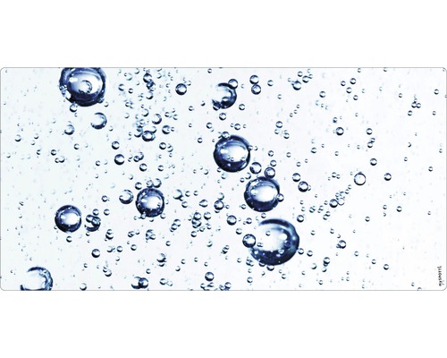 Badrückwand mySpotti Aqua Water 900x450x2 mm 150902 weiß blau Blasen im Wasser