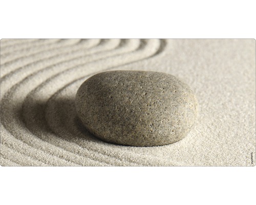 Badrückwand mySpotti Aqua Zen 900x450x2 mm 150903 beige Dekorativer Stein auf Sand mit Wellenmuster
