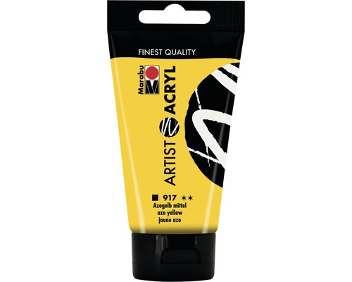 Marabu Acrylfarbe Artist Acryl azogelb mittel 917 75 ml Tube Künstler Acrylfarbe Azo Gelb Mittel