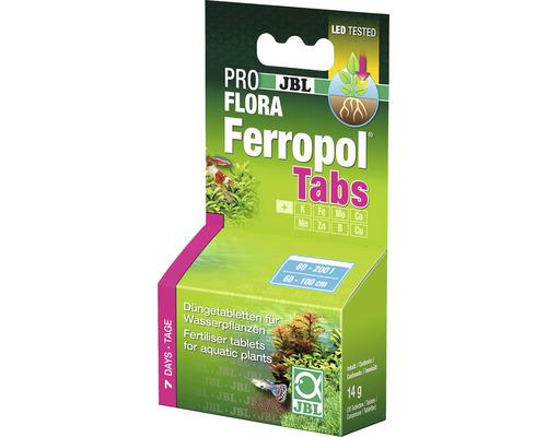 JBL ProFlora Ferropol Tabs Düngertabletten für Wasserpflanzen, geeignet für 60 bis 200 Liter Aquarien