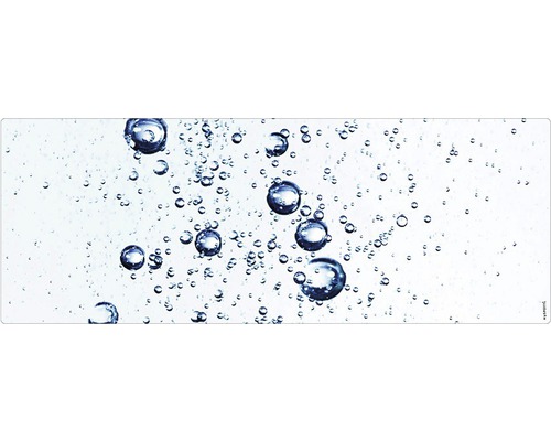 Badrückwand mySpotti Aqua Water 1200x450x2 mm 151202 weiß blau Abbildung von Luftblasen im Wasser