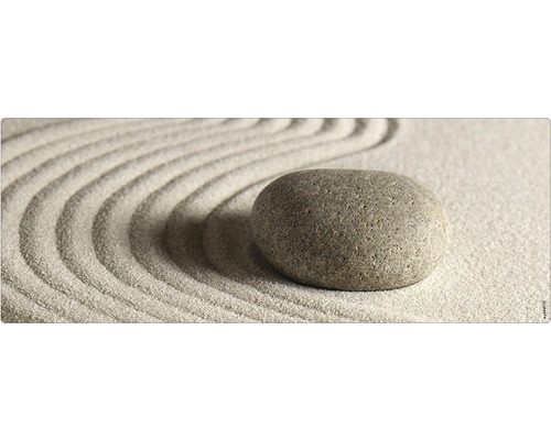 Badrückwand mySpotti Aqua Zen 1200x450x2 mm 151203 beige Dekorativer Stein auf Sand mit Wellenmuster