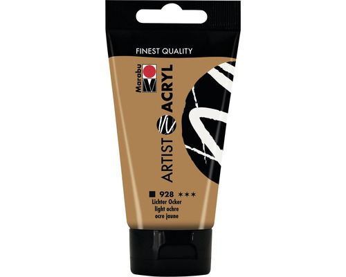 Marabu Acrylfarbe Artist Acryl lichter ocker 928 75 ml Tube Künstler Acrylfarbe, helle Ockerfarbe