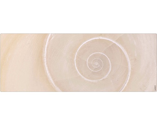 Badrückwand mySpotti Aqua Schnecke 1200x450x2 mm 151214 beige Nahaufnahme einer spiralförmigen Dekoration