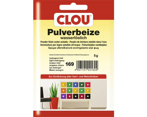 Clou Pulverbeize wasserlöslich, Farbton Mahagoni hell, 5 g