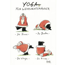 Illustration von Weihnachtsmännern, die Yoga machen