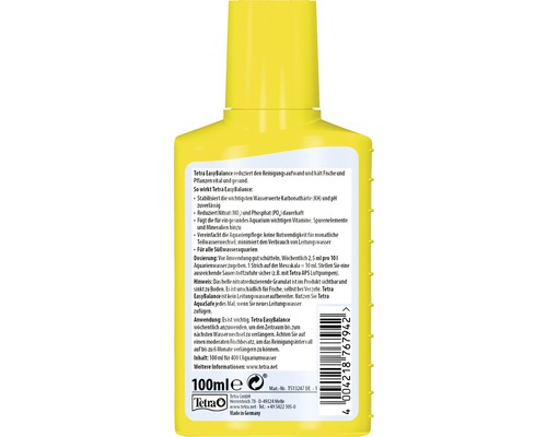 Tetra EasyBalance Wasseraufbereiter in gelber Flasche