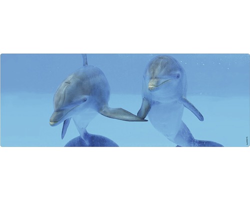 Badrückwand mySpotti Aqua Delphin 1200x450x2 mm 151238 blau