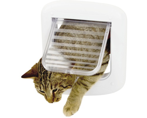 Katze benutzt Katzenklappe