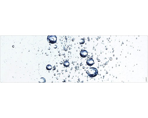 Badrückwand mySpotti Aqua Water 1400x450x2 mm 151402 weiß blau Abbildung von Luftblasen im Wasser