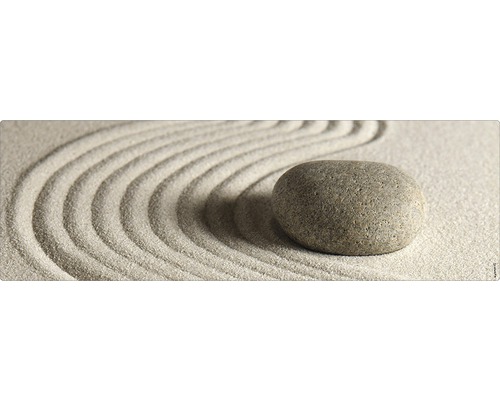 Badrückwand mySpotti Aqua Zen 1400x450x2 mm 151403 beige Zen Garten mit Stein und geharktem Sand