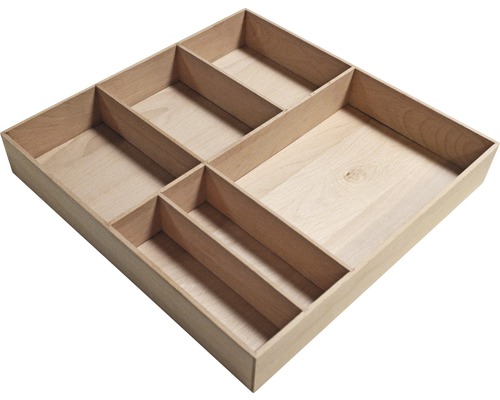 Schubladentrenner Fackelmann Orga-Box 80010 38x4,5x37 cm braun Holzschubladeneinsatz mit mehreren Fächern