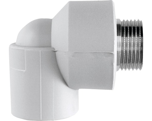 PPR-Übergangswinkel Multitherm 20x15mm Außengewinde Winkelstück aus Kunststoff mit Gewinde für Sanitäranwendungen