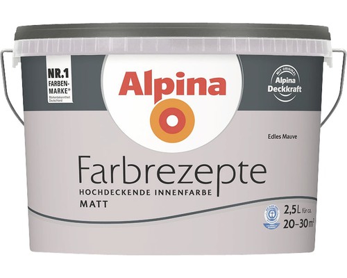Eimer Alpina Farbrezepte Edles Mauve, matte hochdeckende Innenfarbe, Inhalt 2,5 Liter