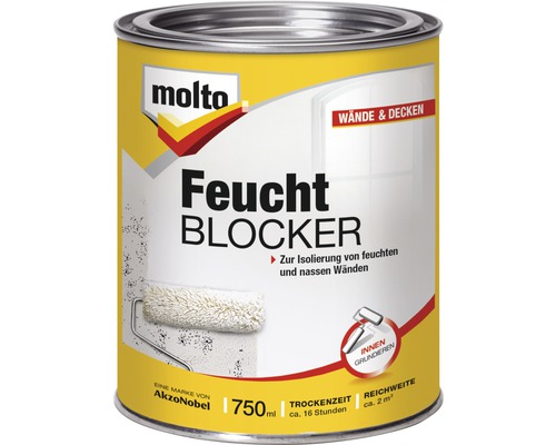 Molto Feuchtblocker weiß 750 ml Molto Feucht Blocker Farbe, 750 ml Dose für Wände und Decken