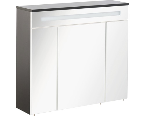 LED-Spiegelschrank Fackelmann Kara 3-türig 80x70x22,5 cm silber