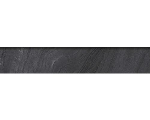 Steinzeug Sockelfliese Varana Marengo 8x45 cm anthrazit Schieferverblendung zur Wandgestaltung
