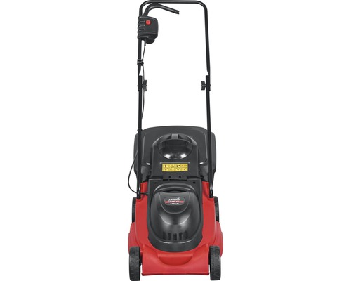 Elektrorasenmäher in Rot und Schwarz