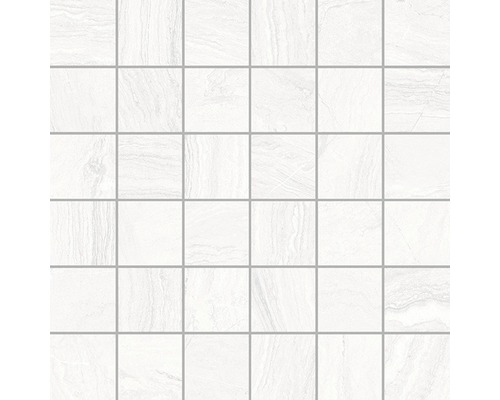 Feinsteinzeugmosaik Varana Blanco 30,0x30,0 cm weiß matt