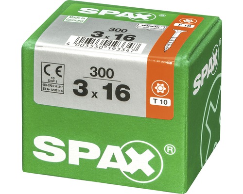 Verpackung Spax Schrauben 3 x 16 Millimeter, 300 Stück