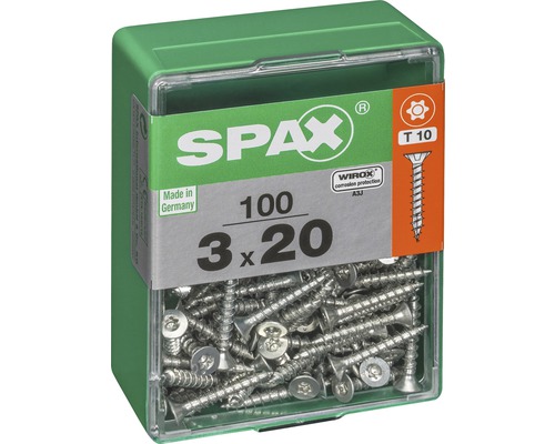Spax Schrauben 3 x 20 Millimeter, 100 Stück in einer Box
