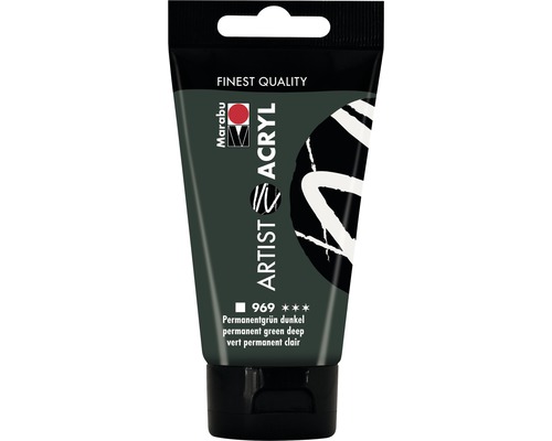 Marabu Acrylfarbe Artist Acryl permanentgrün dunkel 969 75 ml Tube Künstler Acrylfarbe Permanentgrün Dunkel