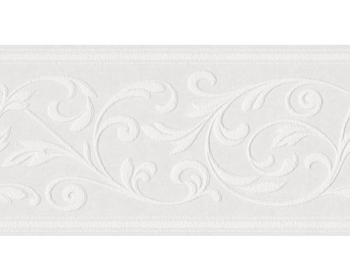 Vlies-Bordüre Marburg Patent Decor Floral weiß 10,05 m x 17 cm Weiße Bordüre mit floralem Muster für Wandgestaltung