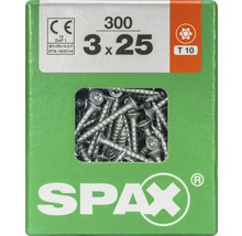 Spax Universalschraube Senkkopf Stahl gehärtet T 10, Holz-Vollgewinde 3x25 mm, 300 Stück