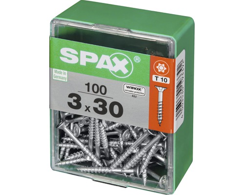 Spax Universalschrauben 3 mal 30 Millimeter im Behälter