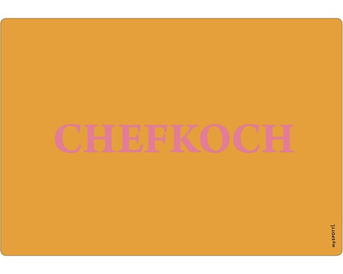 Küchenrückwand mySpotti pop Chefkoch orange 590x410x2 mm Chefkoch Schneidebrett