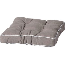 Graues Sitzkissen mit weißer Umrandung