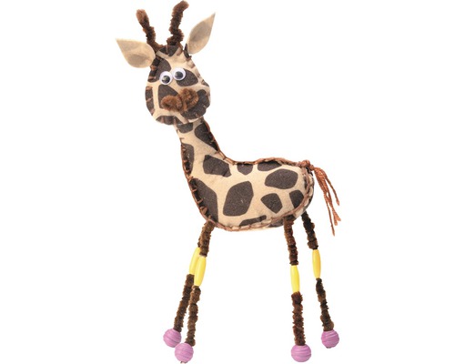 Giraffe aus Stoff mit Perlenapplikationen