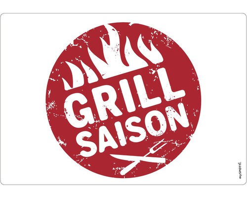 Küchenrückwand mySpotti pop Grillsaison 590x410x2 mm Grillsaison Symbol