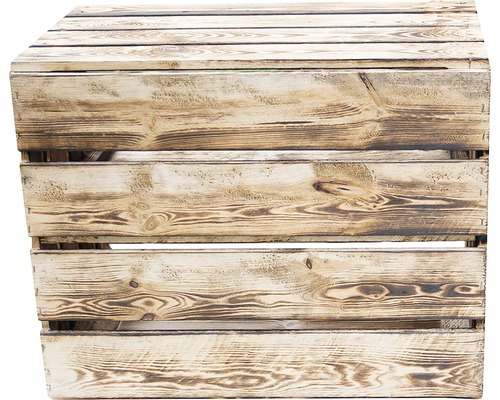 Holzkiste mit leicht gebrannter Optik