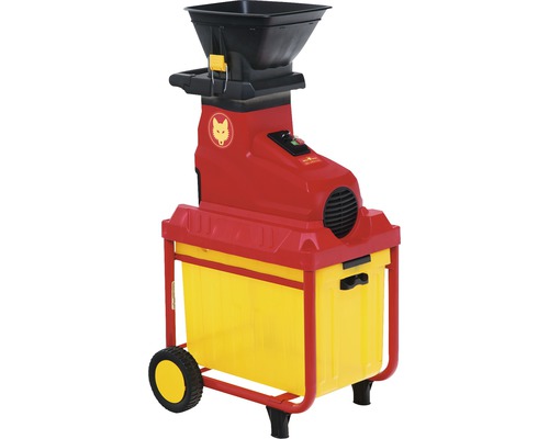 Gartenhäcksler mit Auffangbehälter und Rädern