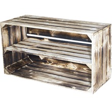 Vintage Obstkiste mit Regalboden geflammt 68x40x30 cm