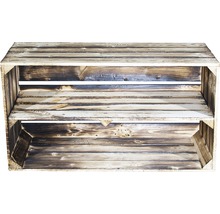Vintage Obstkiste mit Regalboden geflammt 68x40x30 cm