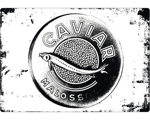 Küchenrückwand mySpotti pop Caviar black 590x410x2 mm Caviar Maloss Dose mit Fisch Abbildung