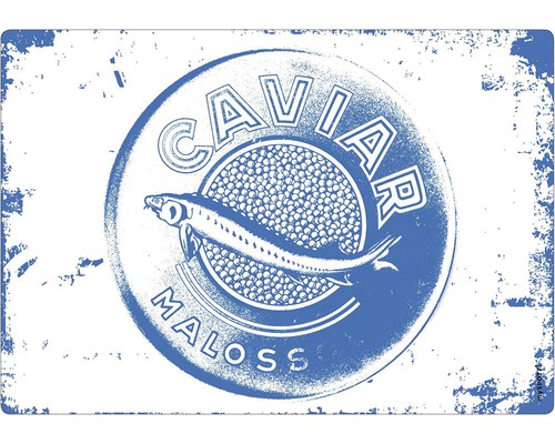 Küchenrückwand mySpotti pop Caviar blue 590x410x2 mm Caviar Maloss Motiv auf Untersetzer