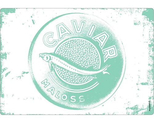 Küchenrückwand mySpotti pop Caviar aqua 590x410x2 mm Dekorative Metallplatte mit Caviar Maloss Motiv