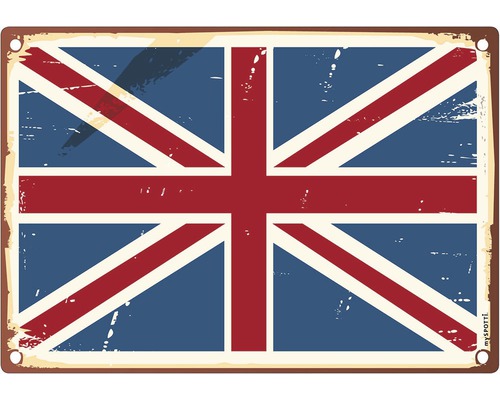 Küchenrückwand mySpotti pop United King. 590x410x2 mm Dekoratives Metallschild mit der Flagge des Vereinigten Königreichs im Retro-Stil