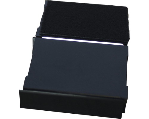 Schwarzer Metallhalter mit Filzgleitern