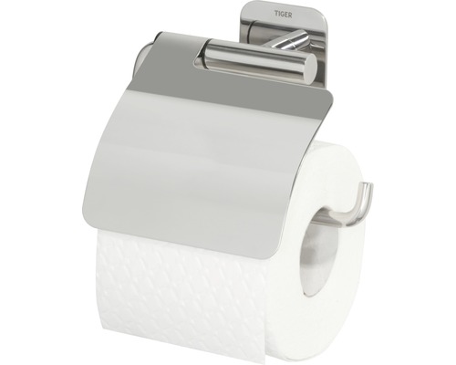 Toilettenpapierhalter aus Metall mit Papierrolle