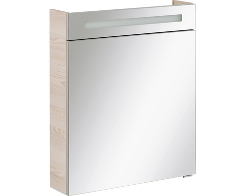 LED-Spiegelschrank Fackelmann B.clever 1-türig 60x71x16 cm beige Spiegelschrank mit Beleuchtung