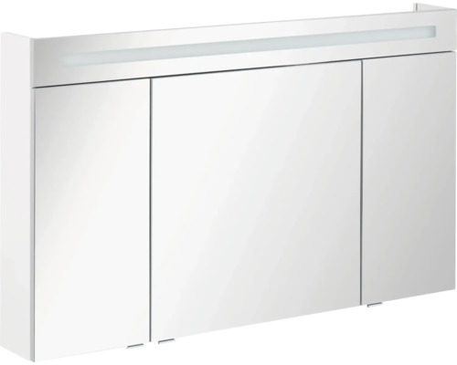 LED-Spiegelschrank Fackelmann B.clever 3-türig 120x71x16 cm weiß Spiegelschrank mit drei Türen und integrierter Beleuchtung für Badezimmer