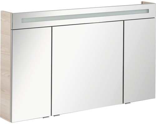 LED-Spiegelschrank Fackelmann 3-türig 120x71x16 cm beige-0