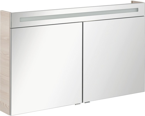 LED-Spiegelschrank Fackelmann B.clever 2-türig 120x71x16 cm beige Spiegelschrank mit zwei Türen und integrierter Beleuchtung