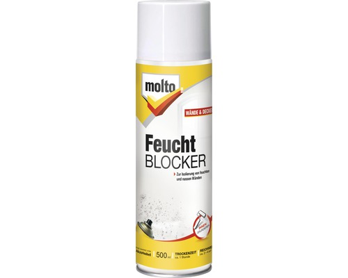 Molto Feucht Blocker Grundierung 500 ml Molto Feucht Blocker Spraydose 500 ml zur Feuchtigkeitsisolierung für Wände und Decken