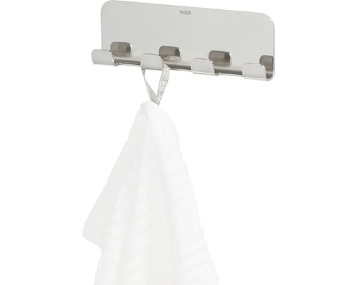 Tiger Logo Wandgarderobe mit vier Haken und Handtuch